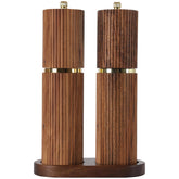 UNIOVC acacia wood grinder set front view adds elegant seasoning