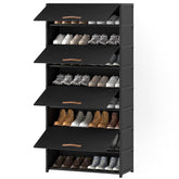 UNITSTAGE front view of cabinet showing sleek black profile and large capacity