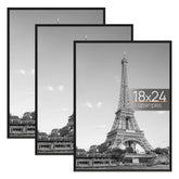 upsimples front view of 18x24 black frame showing clean edge and display benefit
