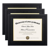 upsimples front view of black diploma frame shows clean presentation and protection