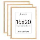 upsimples front view of 16x20 frame showing clean profile and warm wood finish