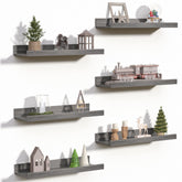 upsimples front view grey floating shelf showcasing clean minimalist display and style