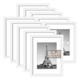 upsimples front view of ten white frames showing uniform look and easy styling