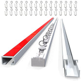 UrbanRed front packaging showing full adhesive curtain track kit benefits