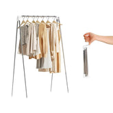 URZCT folded travel garment rack showing compact size for easy packing