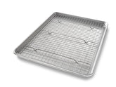 USA Pan half sheet front view showing rim and nonstick finish for even baking