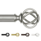 USFOOK front view of antique silver curtain rod showing elegant finish and length