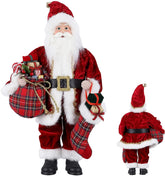 Uten Santa front view showing festive red coat and stance, enhances holiday display