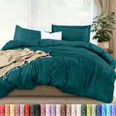 Utopia Bedding teal duvet cover front view showing clean finish and color benefits