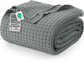 Utopia Bedding front folded cool grey blanket showing neat layers and texture benefit