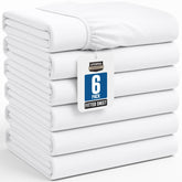 Utopia Bedding full fitted sheet front packaging showing clean white set and value pack benefit