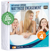 Utopia Bedding front view of Twin XL protector shows neat fit and protection
