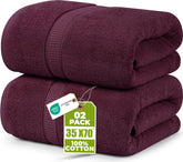 Utopia Towels folded 2-pack burgundy shows neat presentation and value