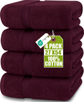 Utopia Towels front pack view showing burgundy color and set