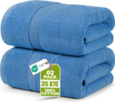Utopia Towels front pack showing electric blue color and two-pack convenience