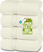 Utopia Towels front packaging showing ivory four-pack and value