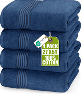 Utopia Towels front packaging navy showing set inside and neat presentation