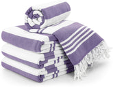 Utopia Towels front packaging showing purple 4-pack and benefit of coordinated set