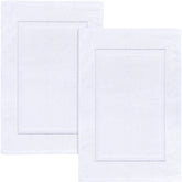 Utopia Towels front view of 2-pack white bath mats showing clean design and practicality