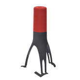 Uutensil Stirr front view showing red body and stable base for hands-free stirring