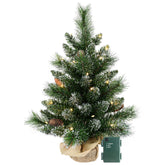 UUW front view showing burlap base and warm LED glow for instant holiday decor