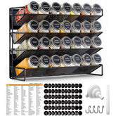UVIAHOMI front view of full spice rack showing organized jars and clean finish benefits quick access