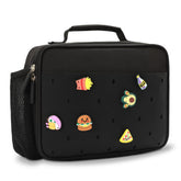 Uxeqtop front view showing charm panel and sleek black exterior, easy recognition benefit