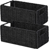 Vagusicc front view of two black baskets showing tidy storage benefit