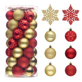 Valery Madelyn front packaging showing red and gold ornaments and set count