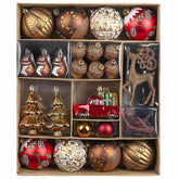Valery Madelyn front packaging showing 60-piece rustic ornament set, durable and decorative