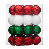 Valery Madelyn front packaging showing 24 colorful shatterproof ornaments for easy decorating
