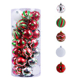 Valery Madelyn front packaging showing 35 red green white ornaments and ready-to-hang convenience