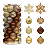 Valery Madelyn front packaging showing 50 mixed metallic ornaments and benefit of complete set