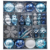 Valery Madelyn front packaging showing 80-piece navy and silver set, easy storage benefit