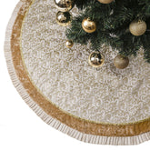 Valery Madelyn front view of white gold tree skirt showcasing elegant finish