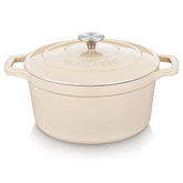 vancasso cream dutch oven front view showing elegant finish and serving-ready look