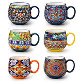 vancasso front view set showing six colorful mugs and cheerful kitchen appeal