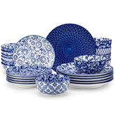 vancasso SELENE front view showing full 24-piece set and classic blue-white look