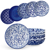 vancasso Selene front view showing blue floral design and serving-ready appeal