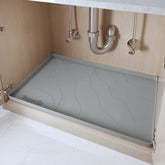 Vangostella front view of full 34x22 under sink mat showing coverage and protection