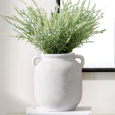 Vanselia front view vase showing shape and neutral finish, adds farmhouse charm