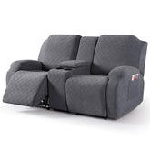 VANSOFY front view of full loveseat cover showing neat protection and updated look