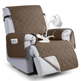 VANSOFY front view brown cover protecting recliner and simplifying cleaning