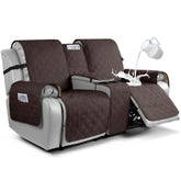VANSOFY loveseat front view showing chocolate cover and full protection benefit