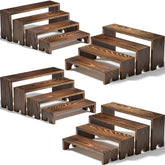 Vecxoty front view of assembled risers showing rustic display and stability
