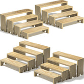 Vecxoty front view full set showing rustic tiered display and sturdy organization