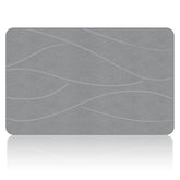 VEELOIM front view of stone bath mat showing minimalist grey design and instant drying benefit