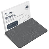 VEELOIM stone bath mat front view showing slim profile and clean edge benefits durable design