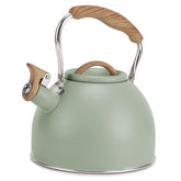 Vegoran front view green kettle showing sleek shape and durable finish benefit quick boiling