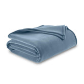 Vellux queen blanket front view showing full blue coverage and cozy appeal